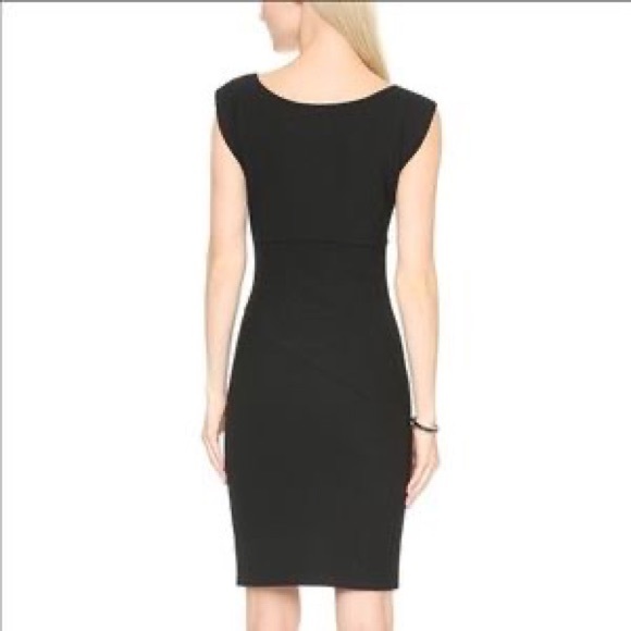 DVF Diane Von Furstenberg Black Faux Wrap Parker Ruched Jersey Dress siz… - Picture 3 of 9